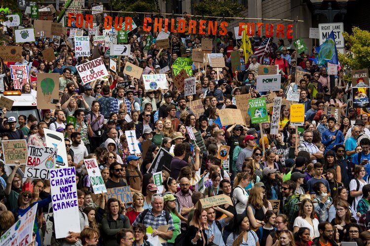 Climate rally in Washington state.
